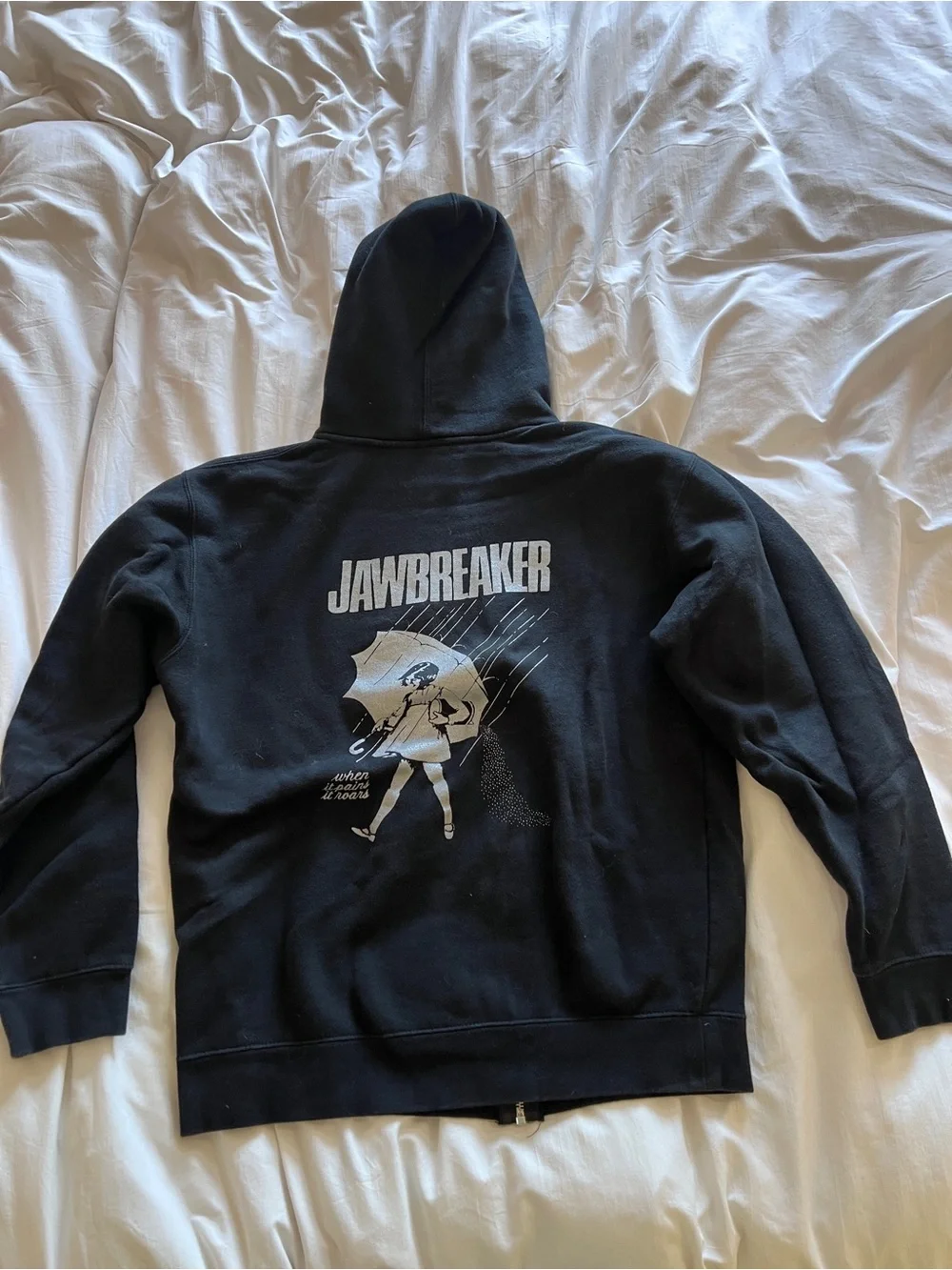 Jawbreaker band black zip hoodie with silver salt girl print